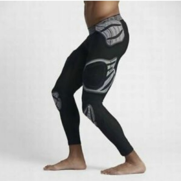 NIKE Hyperstrong padded 3/4 black gray tights Football pads sz M - Picture 4 of 7